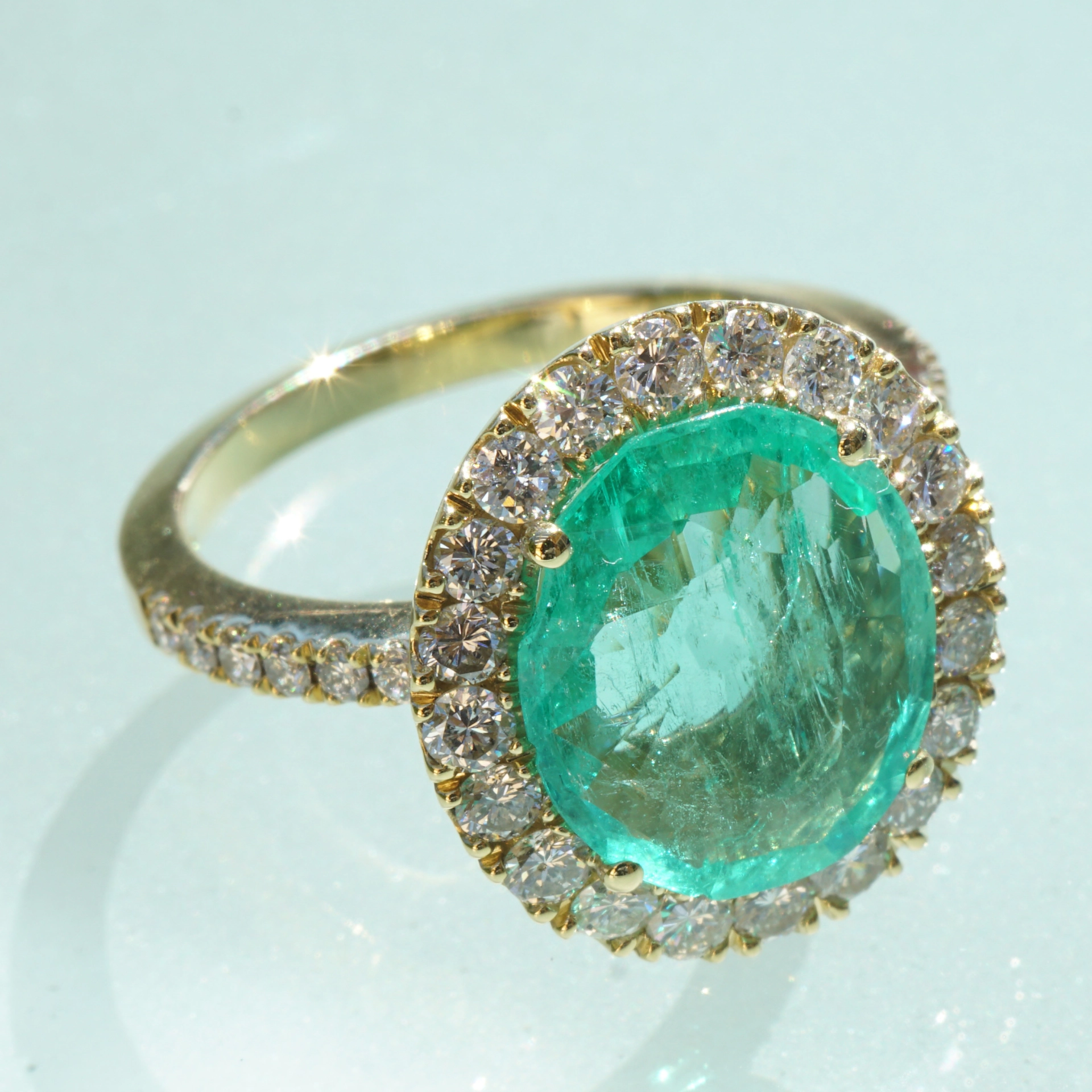 Emerald Diamond Ring....from old setting to a new one....3.16ct/0.80ct...made in Italy