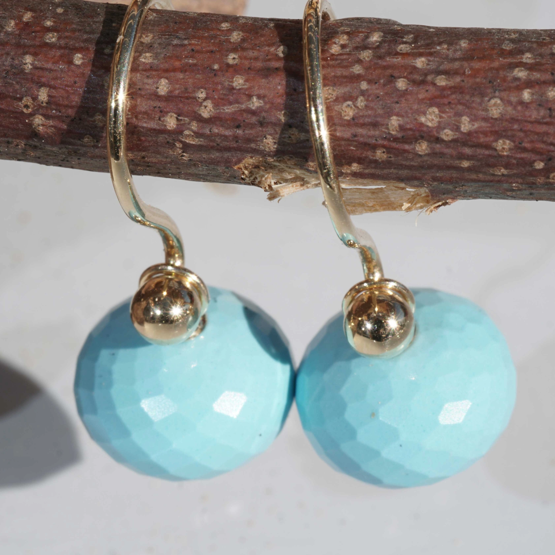 Earrings with detachable pendant ....a Beginnung of Earring Mania Wood and Turquoise