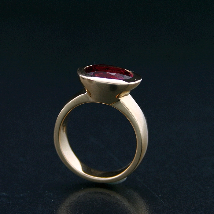Rosa-Turmalin-Ring, 585/-Rosegold