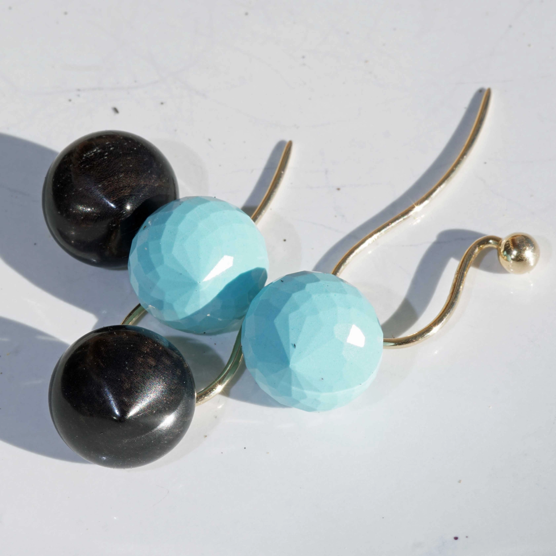 Earrings with detachable pendant ....a Beginnung of Earring Mania Wood and Turquoise