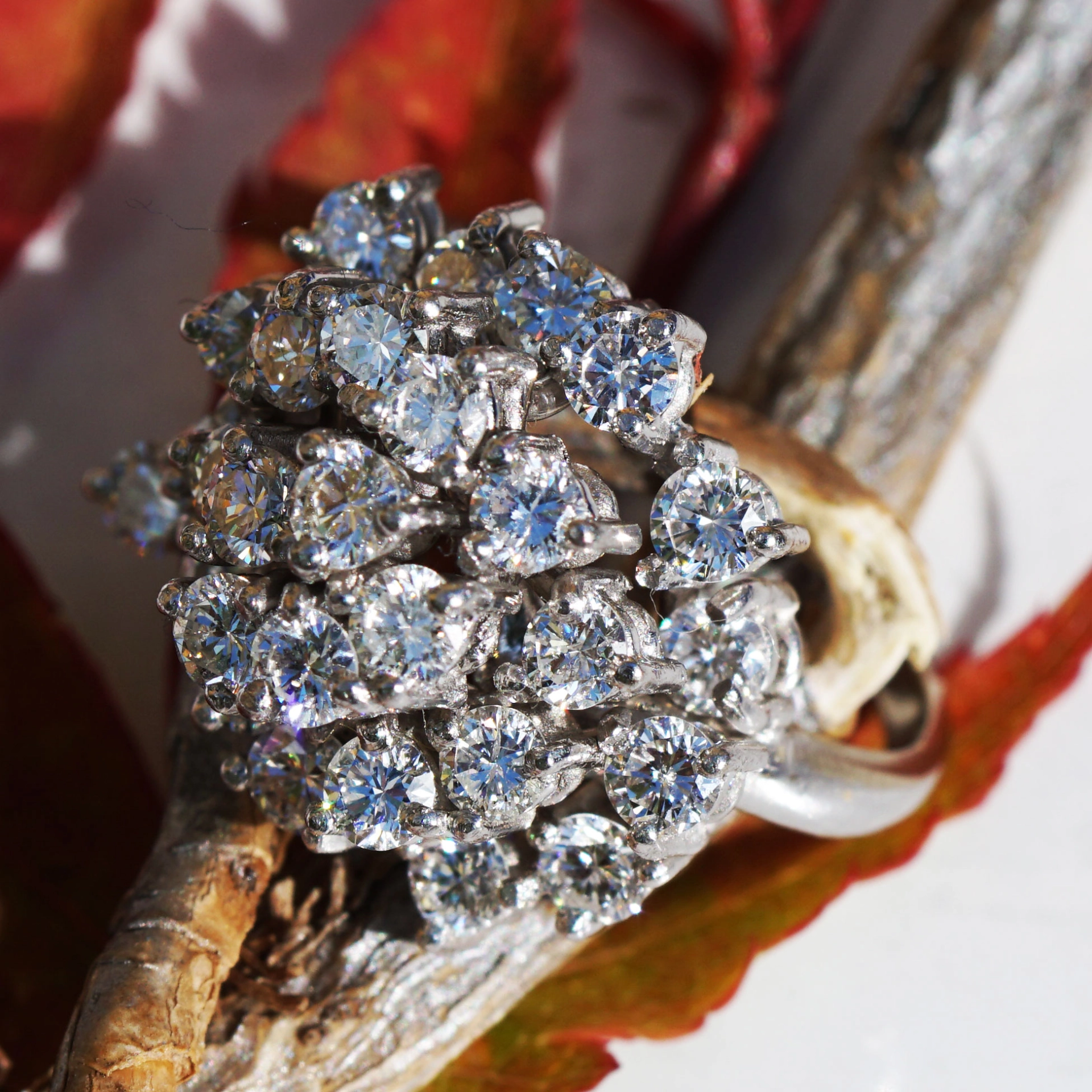 Brillant Ring 750er Weissgold 3.0 ct TW VVS-VS Meisterwerk in 3 D