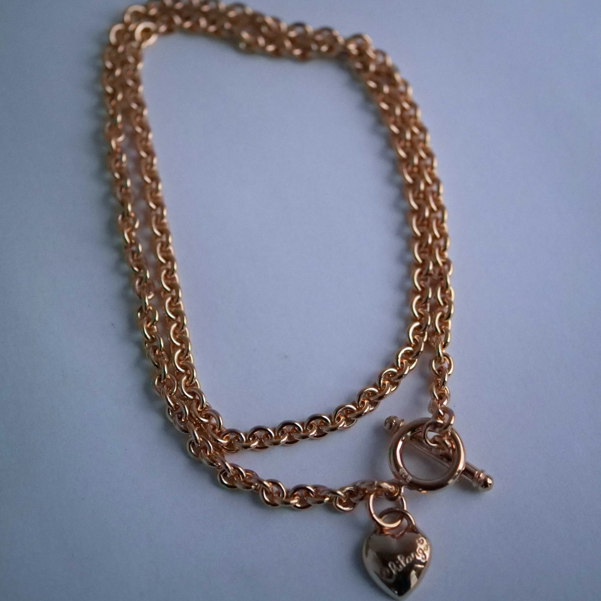 Chilango Necklace in 85 cm fine Luxury 925 Silver 18 kt rosegold plated 3 mm