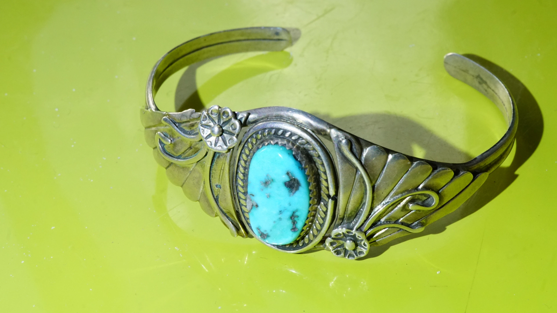Bracelet Art Nouveau Style 925 Sterlingsilver Turquoise.......signed by Goldsmith