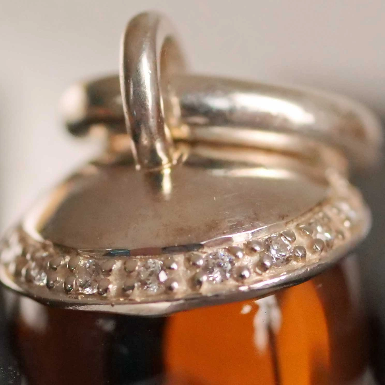 Smoky Quartz Pendant Drop Shrine with white Zircons from the Lifestyle Jewelry Manufacturer Chilango