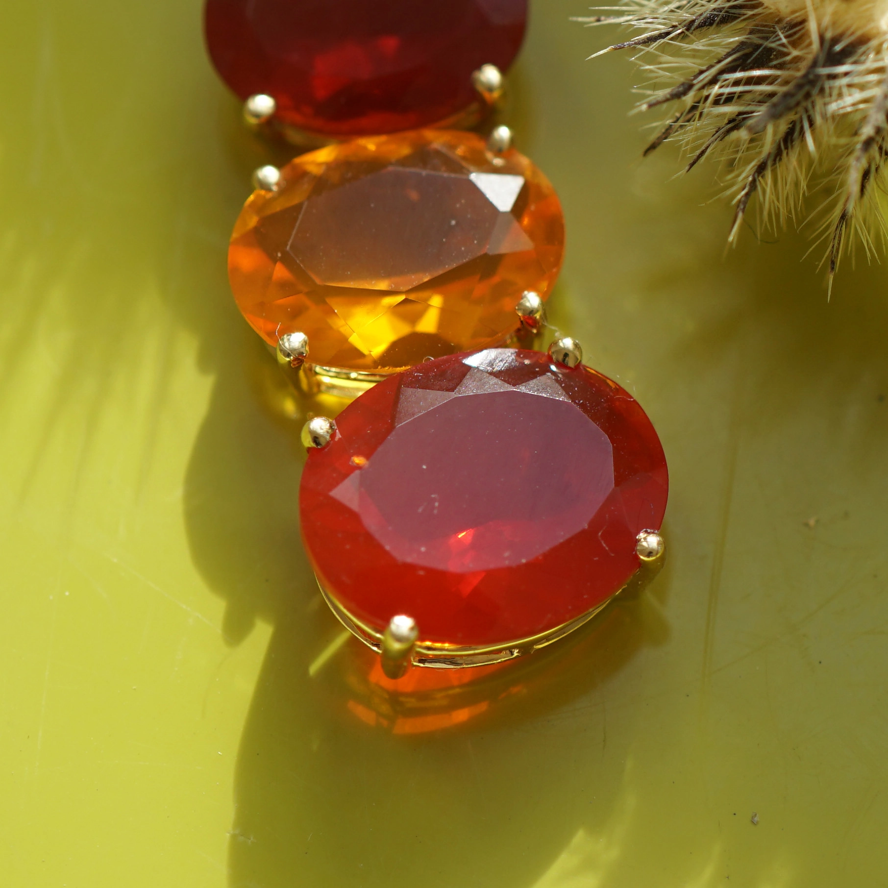 Captured Rays of Sunshine....Fire Opal Pendant 5 ct Yellowgold 18 kt