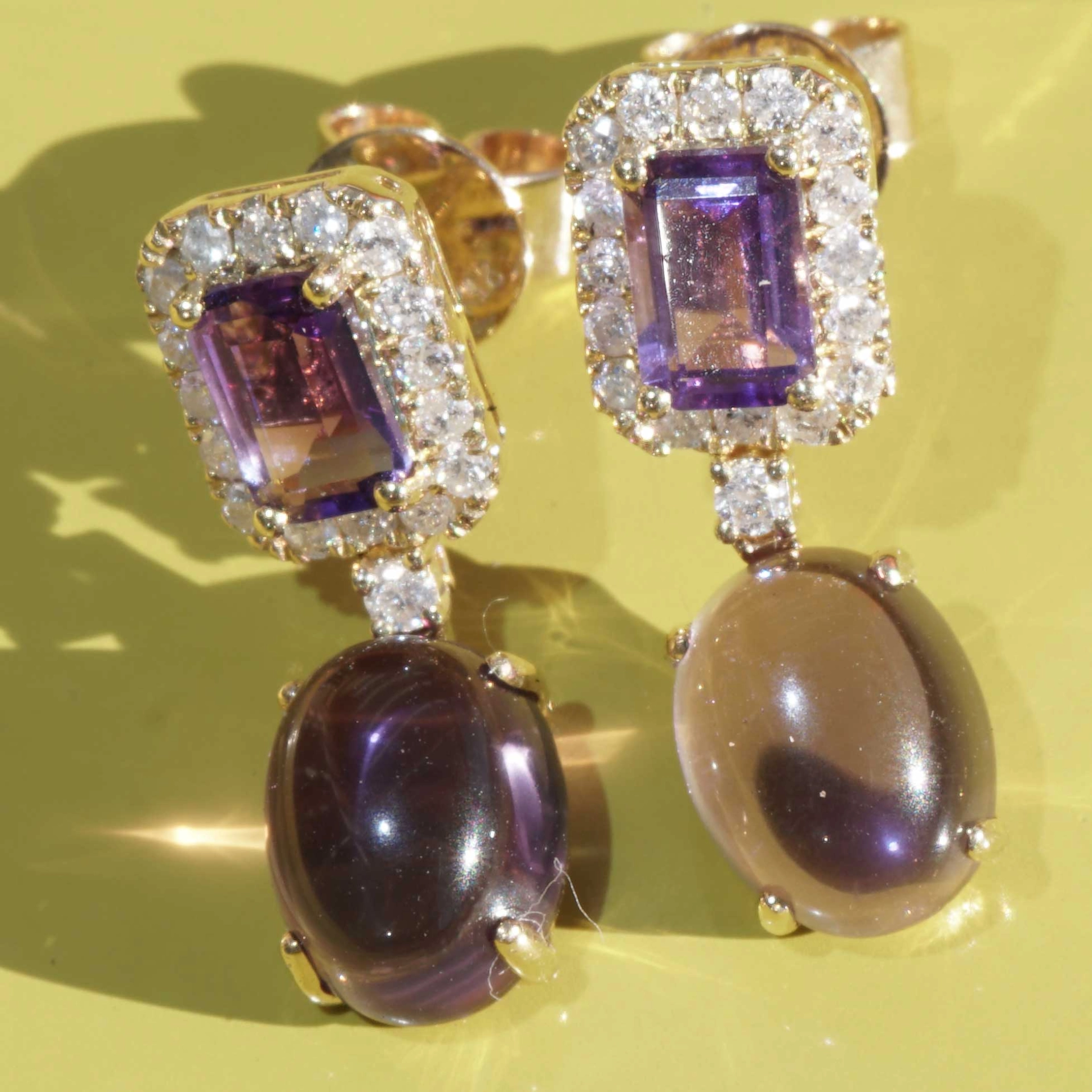 Amethyst Brilliant Earrings 4.60 ct 0.40 ct ....Color Purple to fall in Love