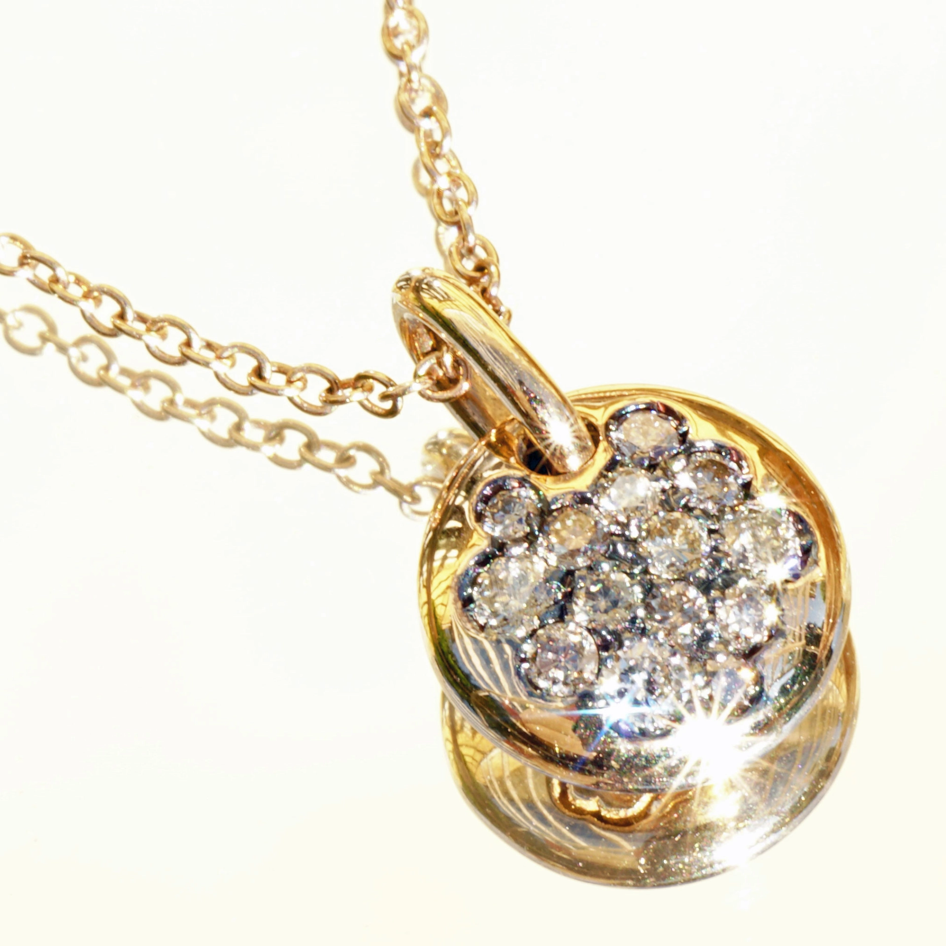 Brillant Anhänger mit Kette 750er Roségold 0.34 ct angefertigt in unserem Traditionsbetrieb