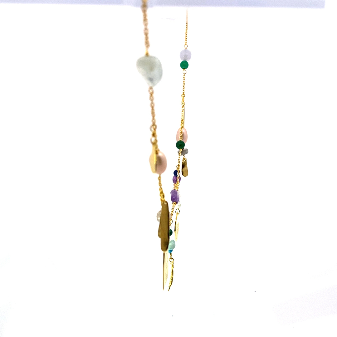 Wild Flowers at Heart Celia Chain Silver plated by Designer Maanesten Denmark