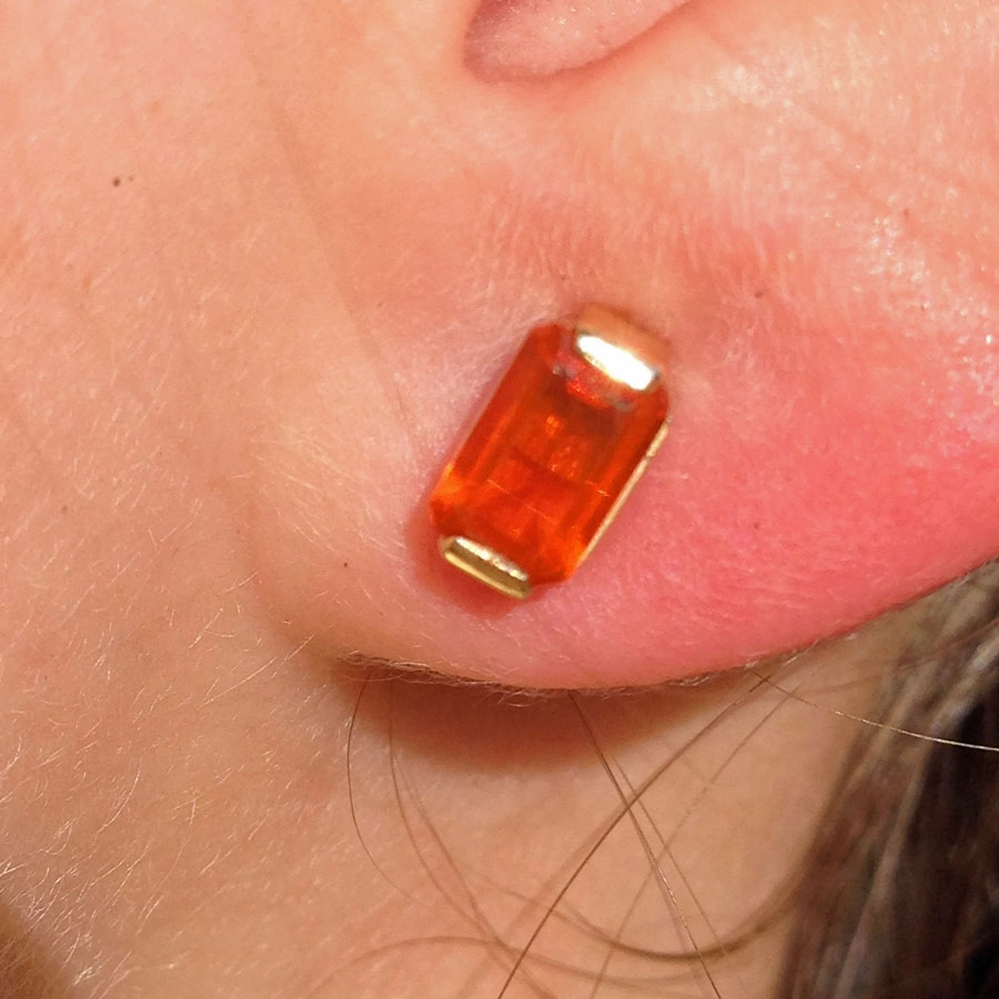 Feueropal Ohrstecker 585er-Gold