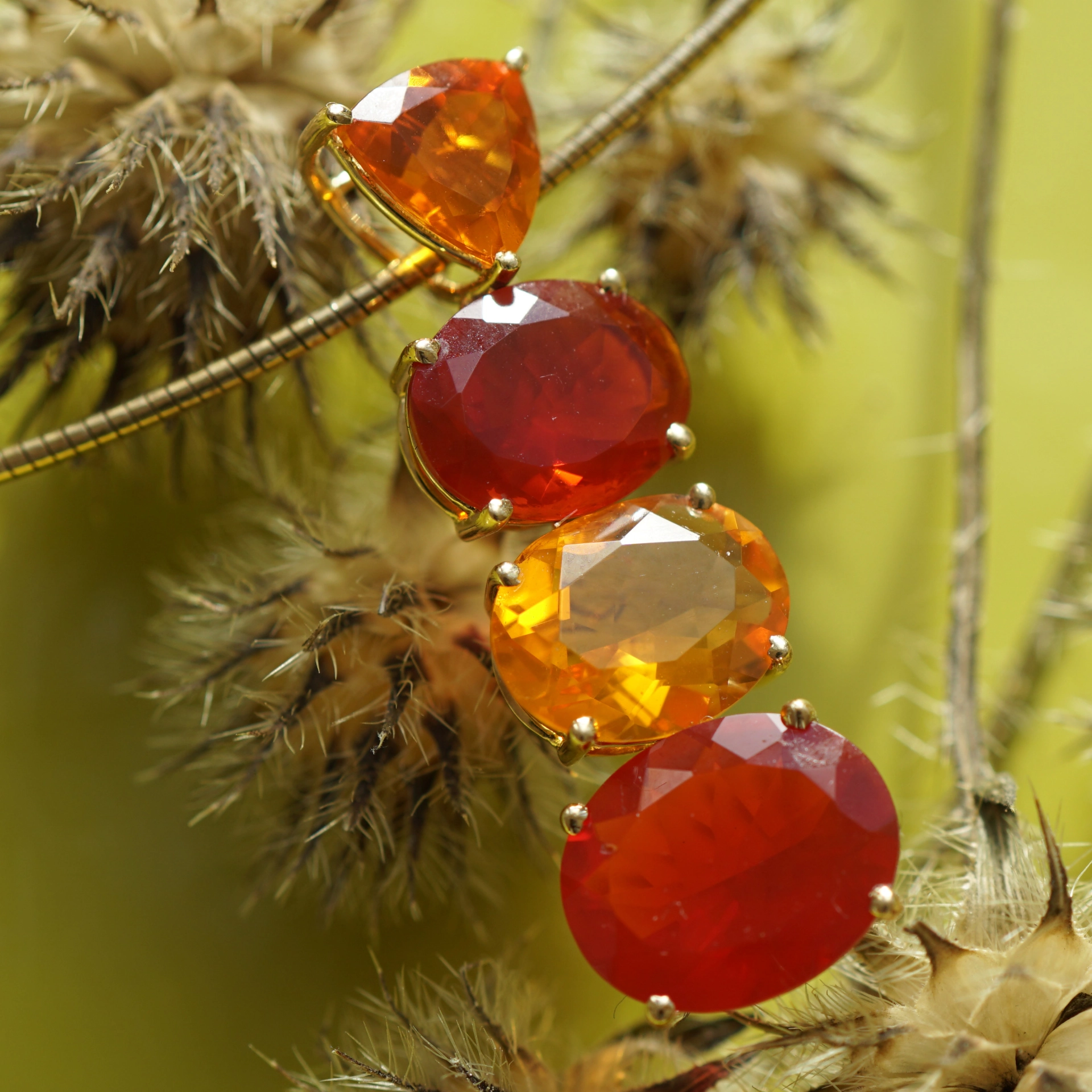 Captured Rays of Sunshine....Fire Opal Pendant 5 ct Yellowgold 18 kt