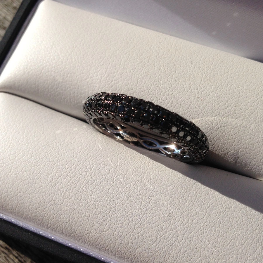 Diamant-Memory-Ring-750er-Gold,18 kt Weißgold