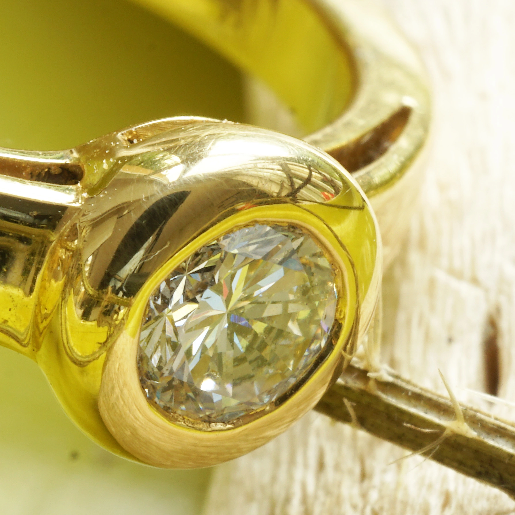 Solitaire Brilliant Ring 0.375 ct TW P1 750 Yellowgold 5 mm D... Great Brilliance