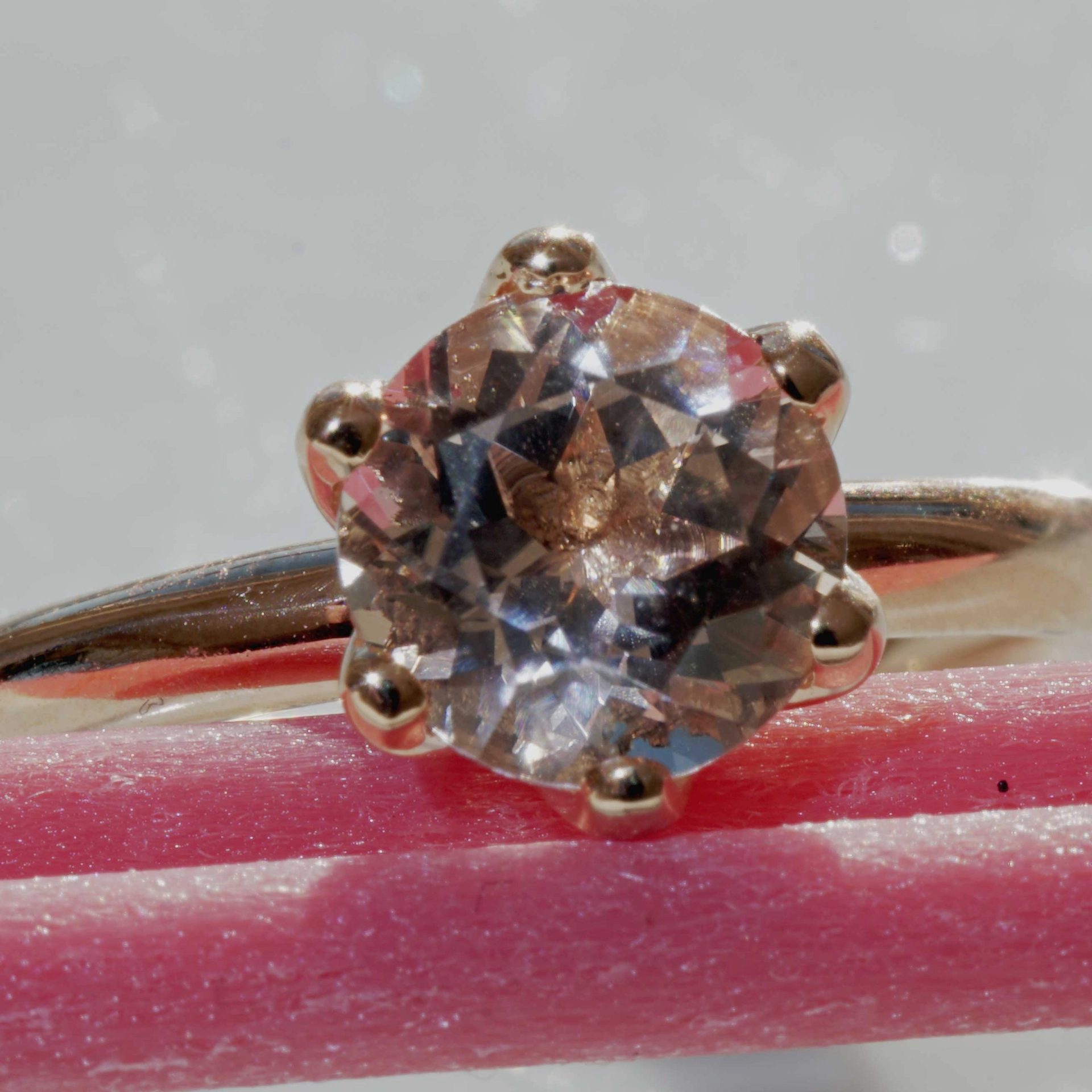 Bestseller Combination Ring made in Valenza...18 kt Rose Gold with Morganit