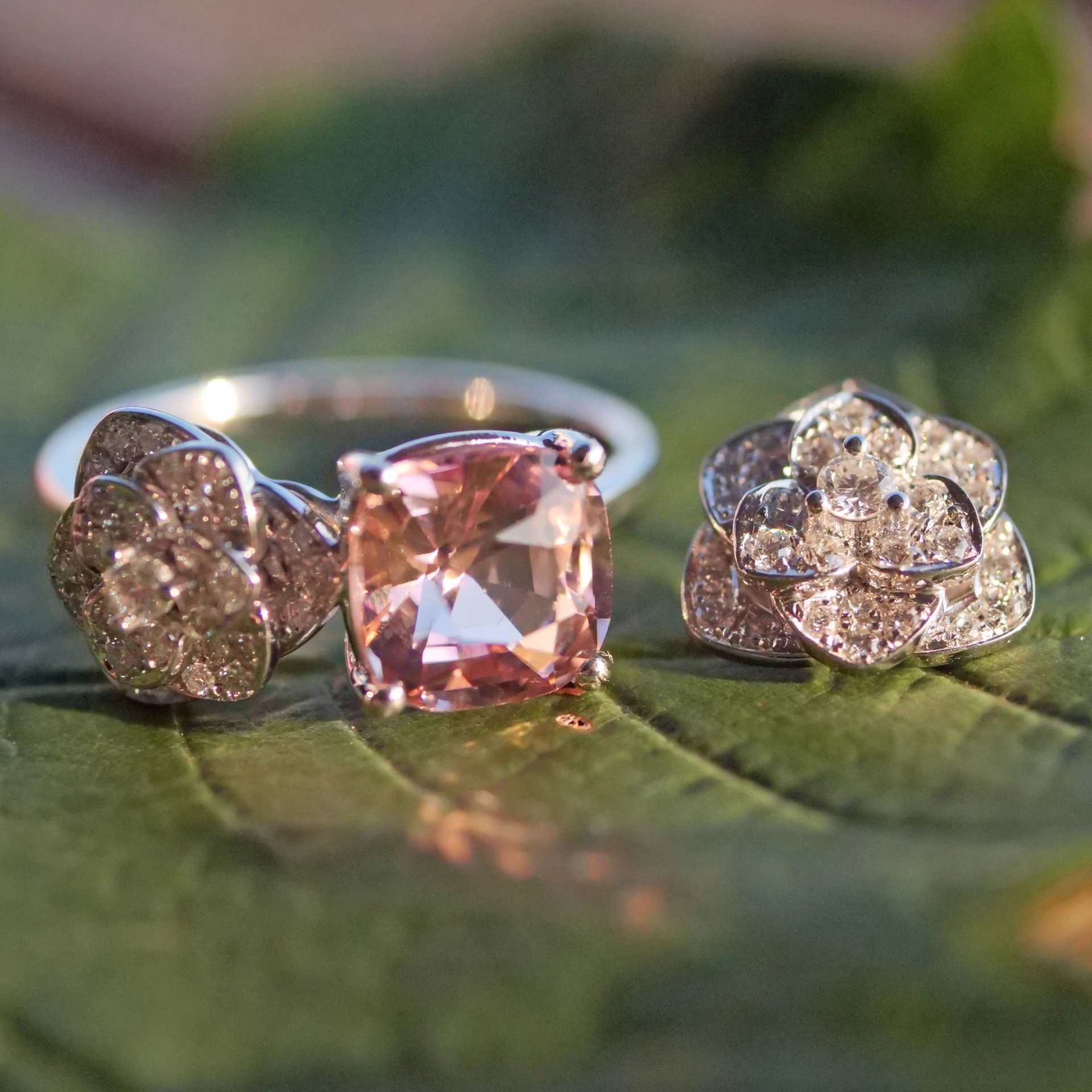 Tourmaline Diamond Pendant 18 Whitegold ...a new series.....Viva en Rose.....