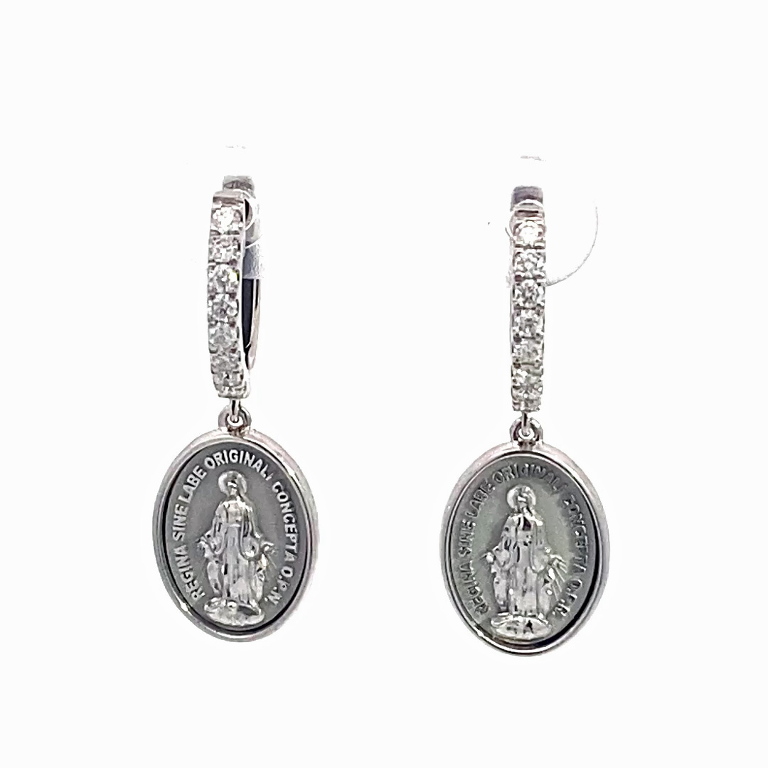 Style Icon Brilliant Madonna Earrings 750 White Gold 0.30 ct TW VS