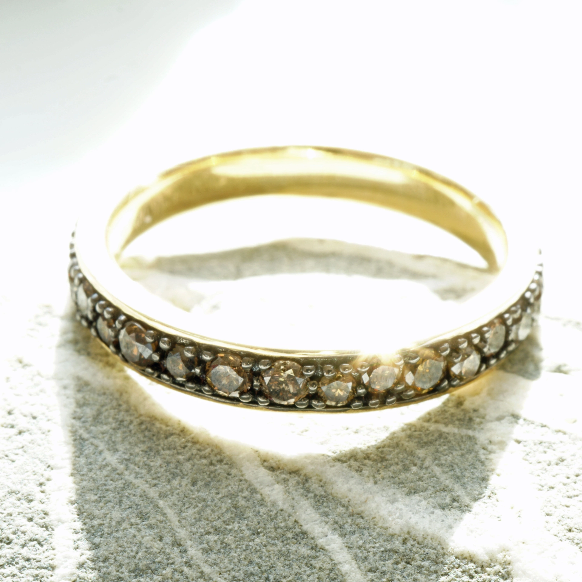 Memory Ring Yellowgold 18 kt Brown Diamonds Wonderful