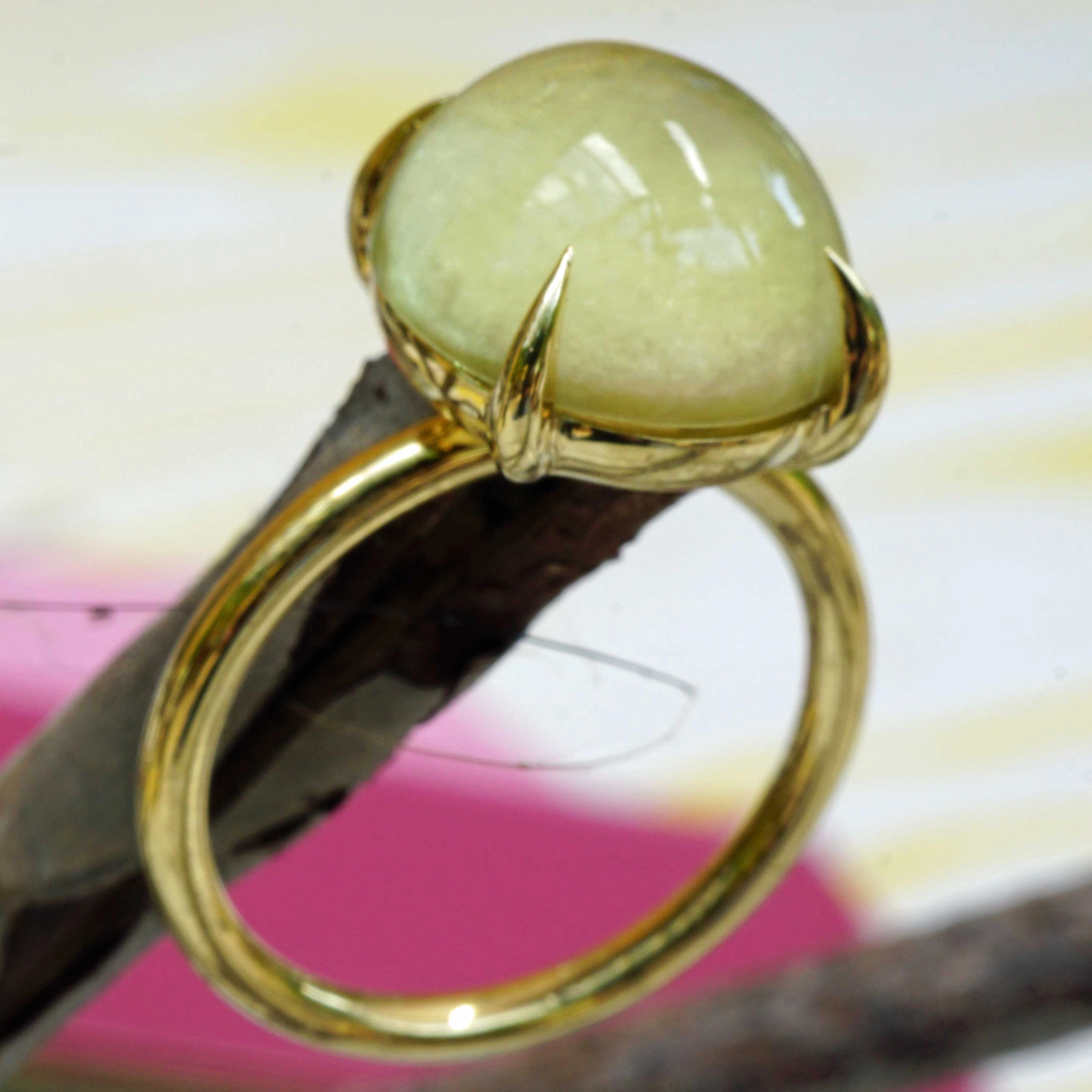 Lemon Quartz Ring 13x12 mm 18kt Yellow Gold...perfect Combination Ring