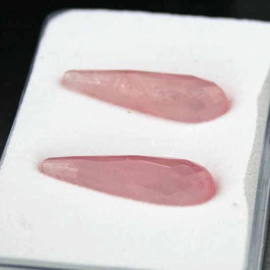 Rosenquarz, facettiert, Pampel, 22x7 mm