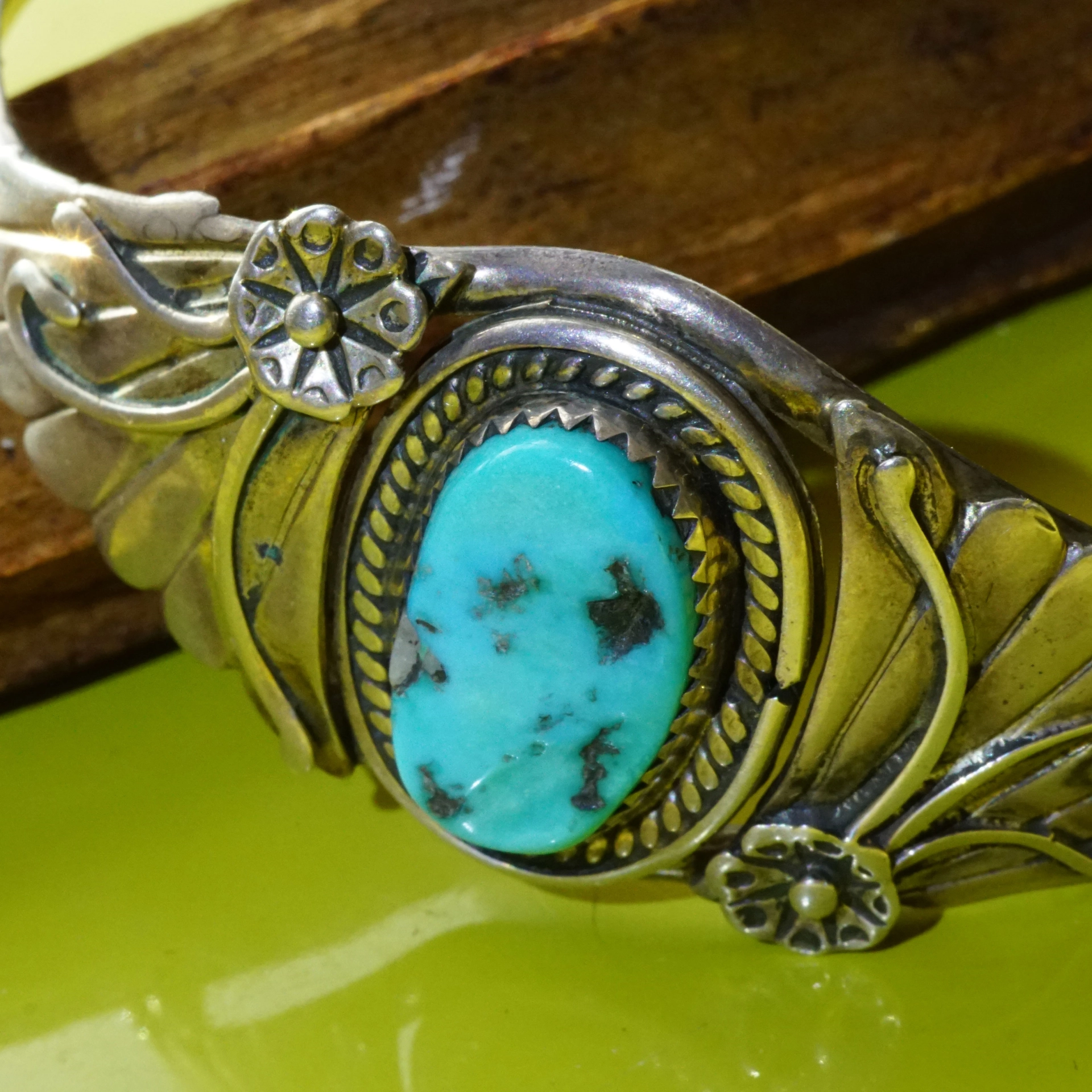 Bracelet Art Nouveau Style 925 Sterlingsilver Turquoise.......signed by Goldsmith