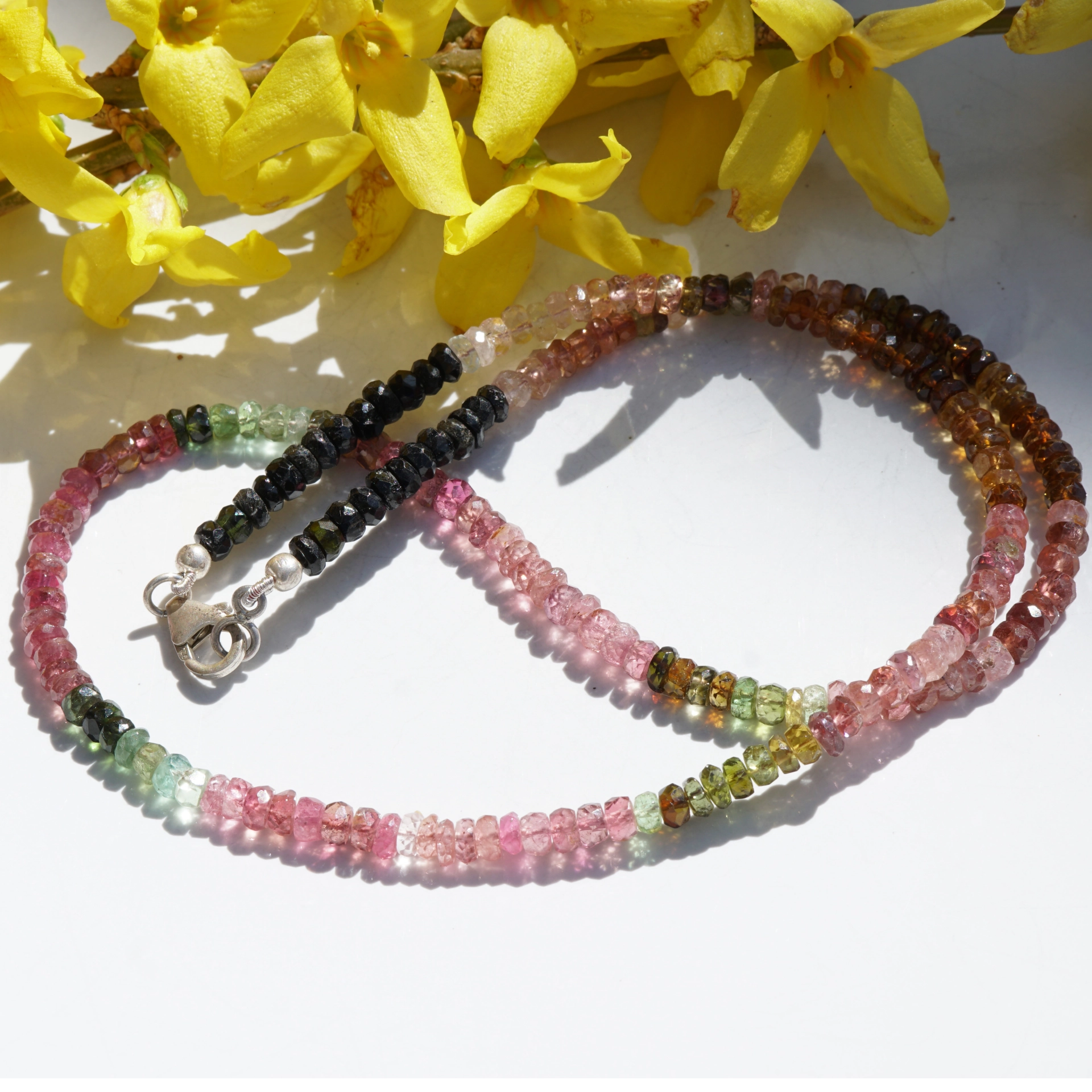 Turmalin Necklace...Silver....heavenly Colors...Roundels