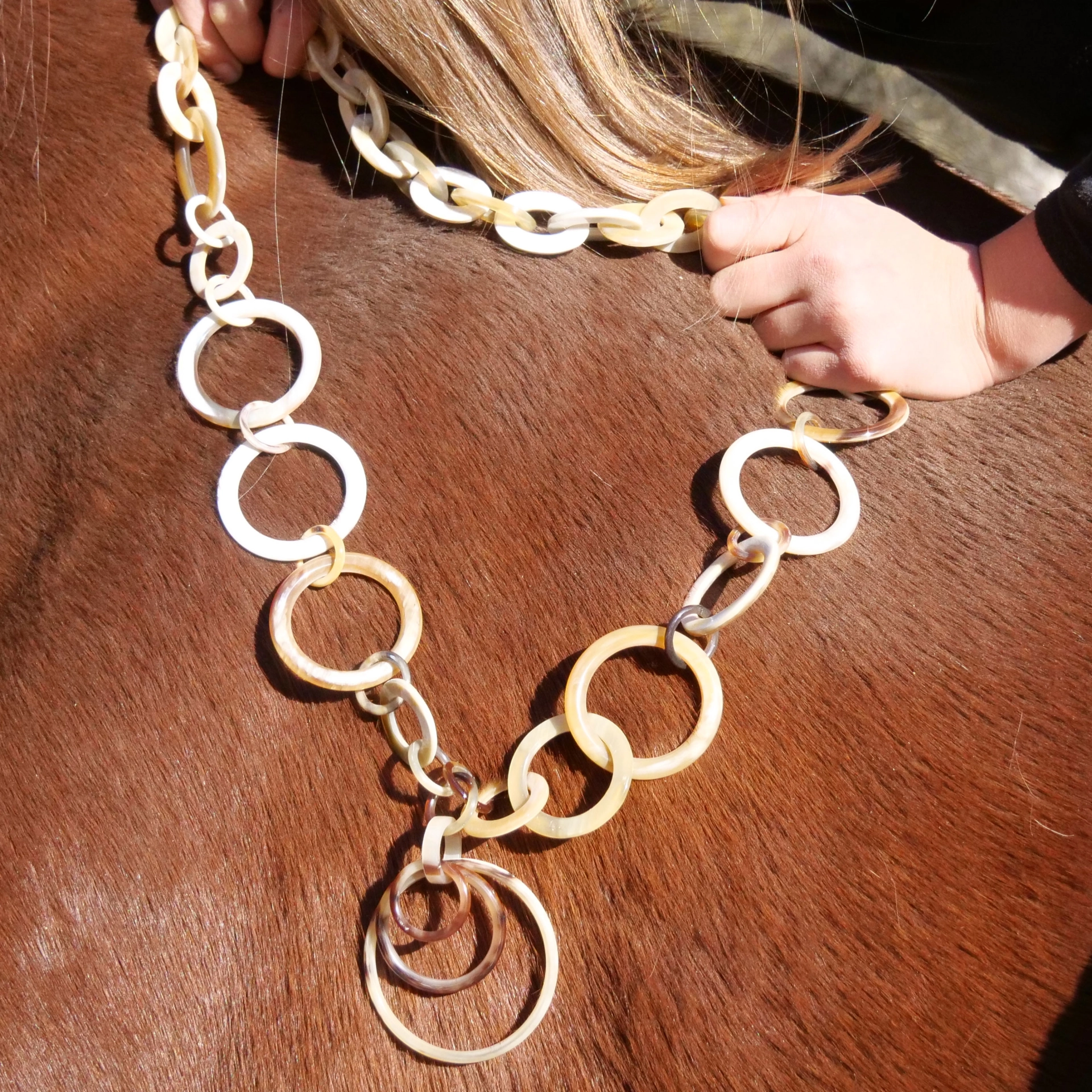 Horn Necklace...very chic....light and easy