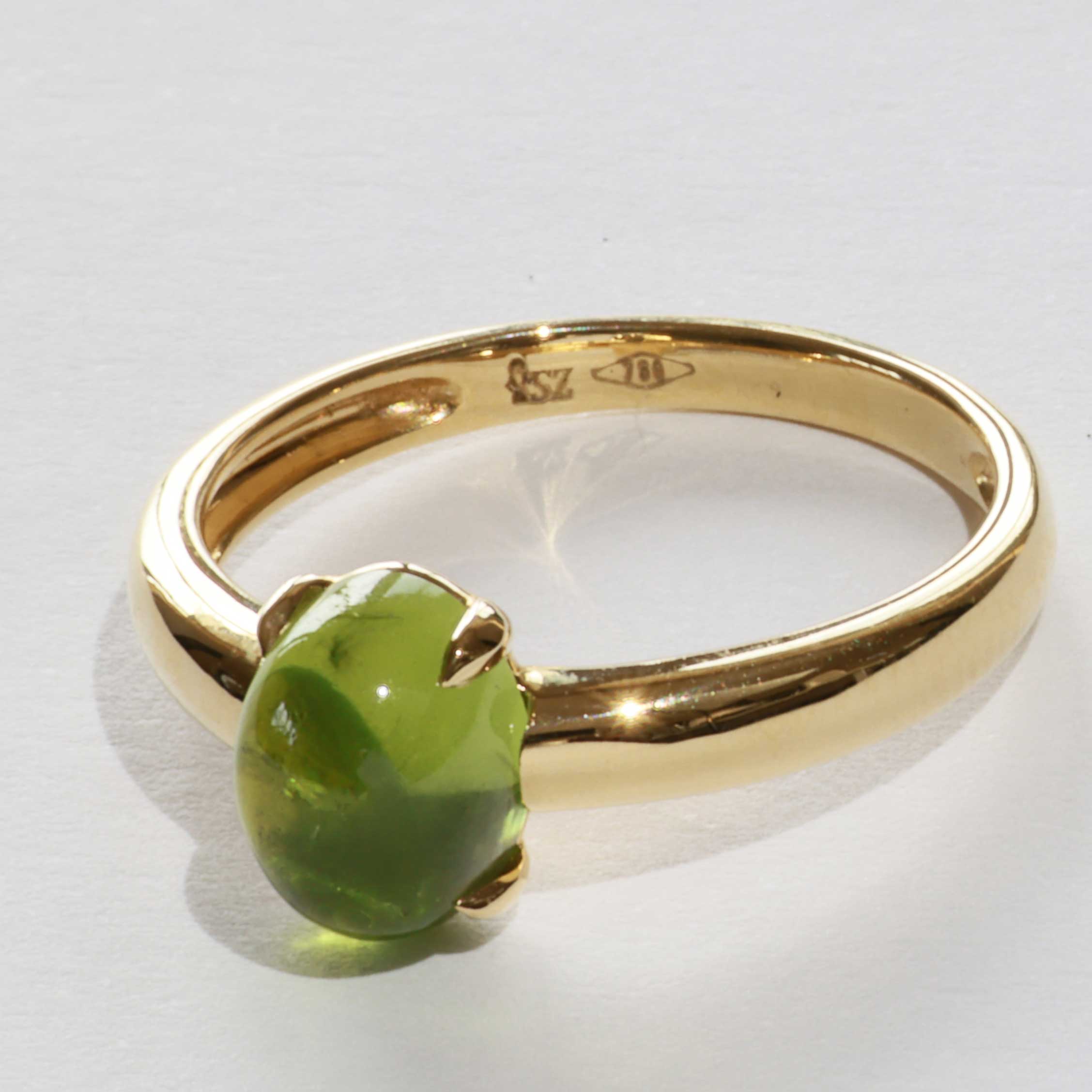 Tourmaline Ring 750 Yellow Gold green.... sweet Temptation... made in Italy... High-Quality