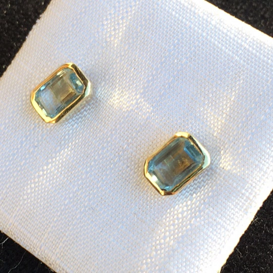 Aquamarin-Ohrstecker-585er-Gelbgold