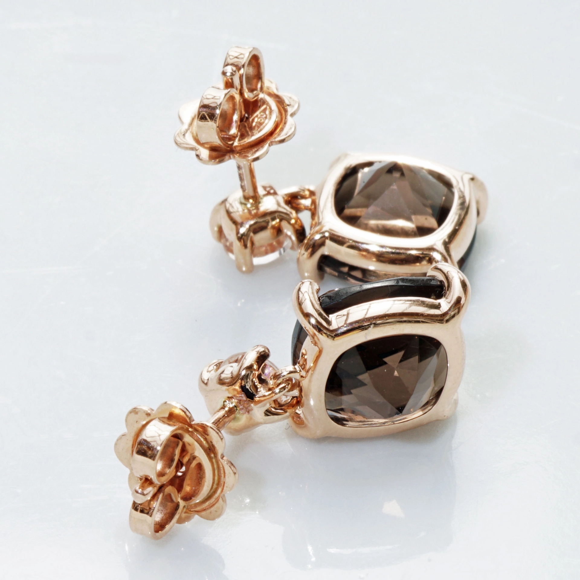 Brown Smokeyquartz and Morganite....ideal Kombination with Rosegold