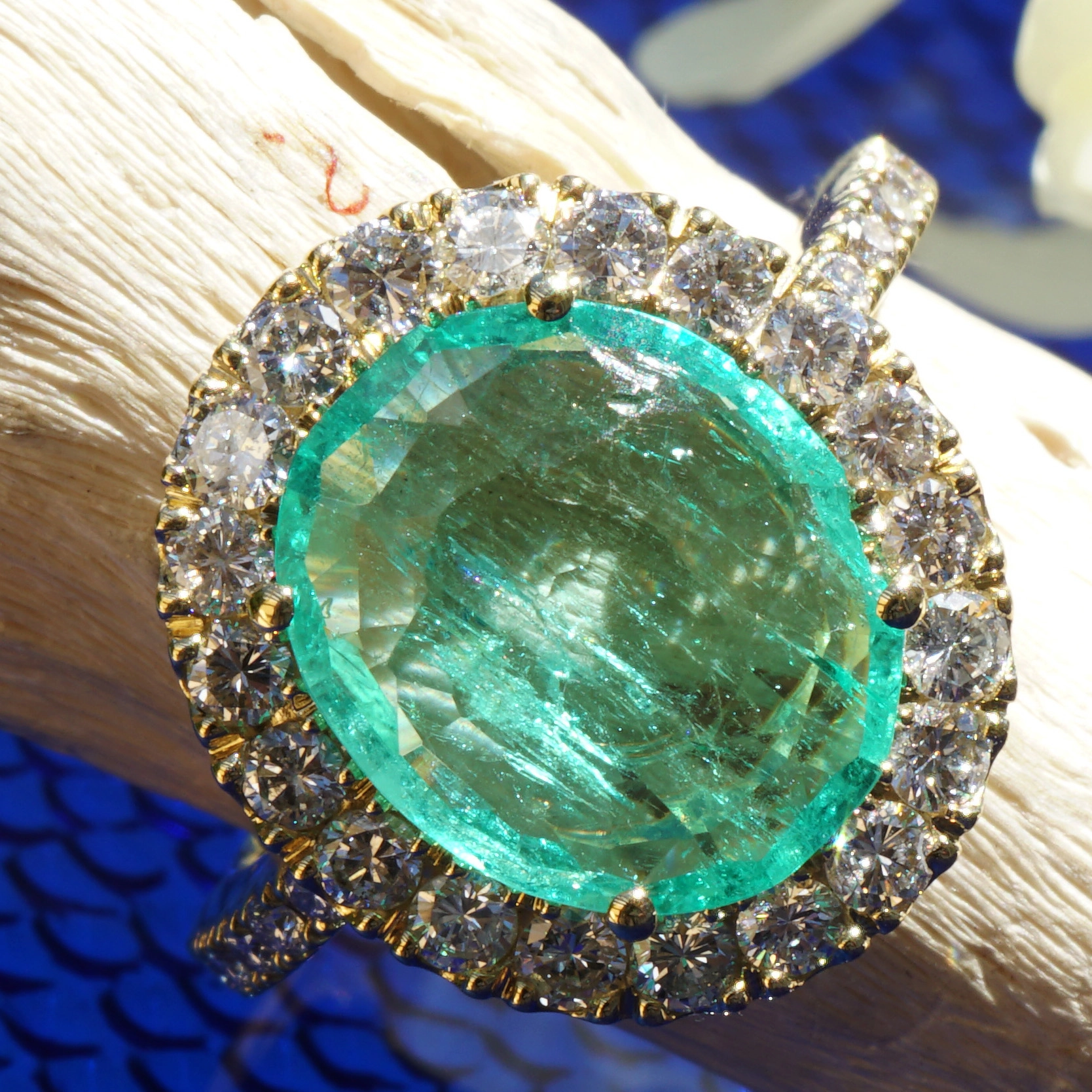 Emerald Diamond Ring....from old setting to a new one....3.16ct/0.80ct...made in Italy