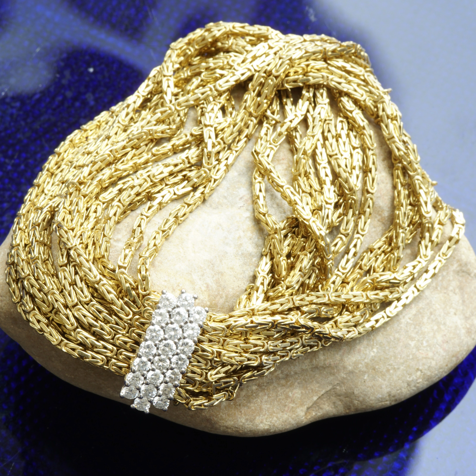 Brillant Armband Vintage 60er 1.0 ct 91 Gramm 750er Gelbgold Weissgold 18,5 cm Länge