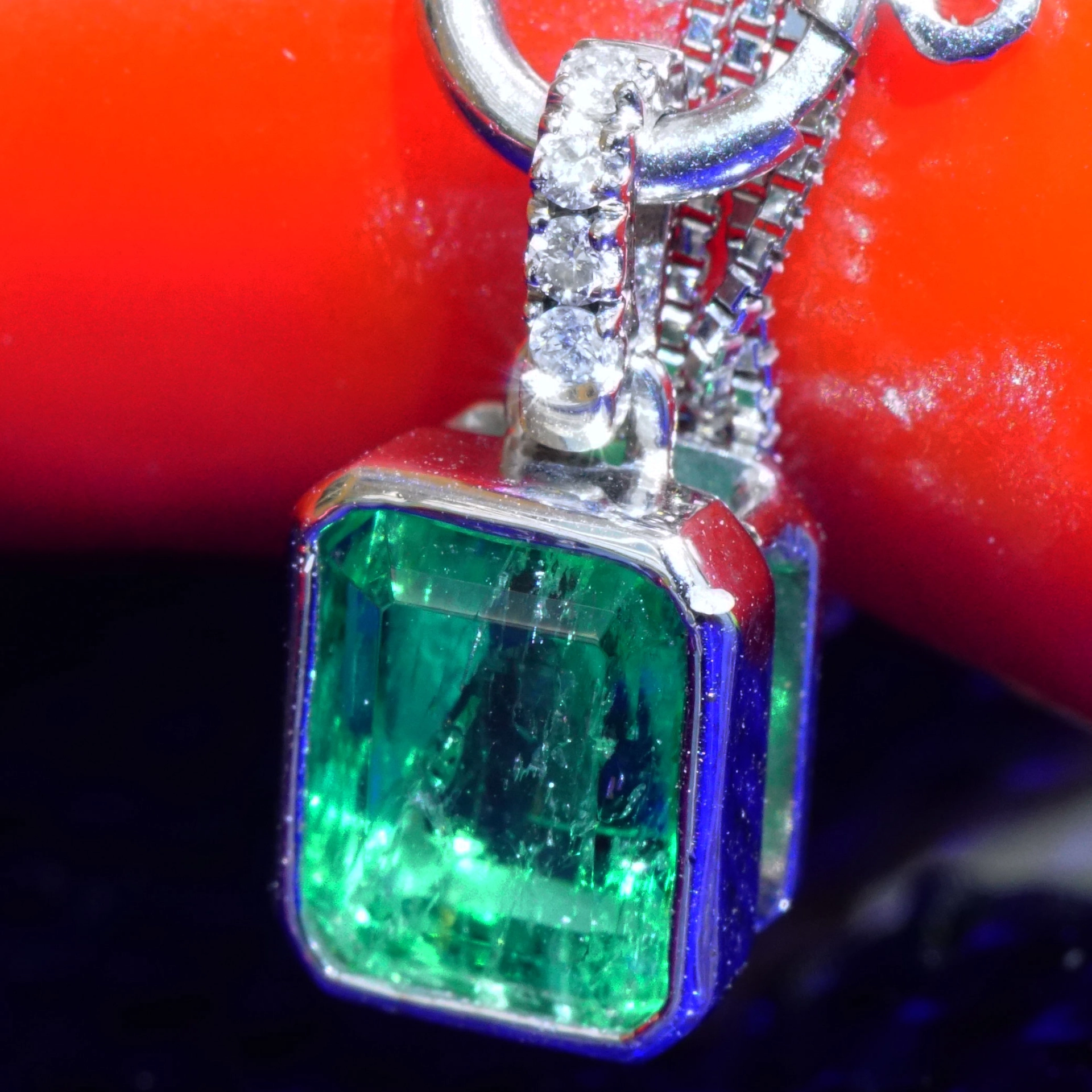 Emerald Pendant Platinium  1.07 ct ..real Colombians are fun