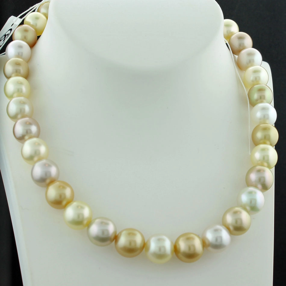 SÜDSEE Zuchtperl Collier AAA+ PASTELL NATURFARBE 11,1-10 mm