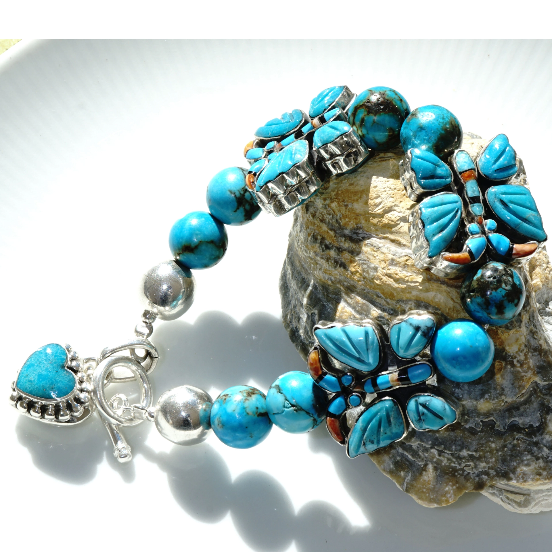 Chilango Bracelet..Papillion...Butterfly Mosaic with Turquise and Jasper...so cute
