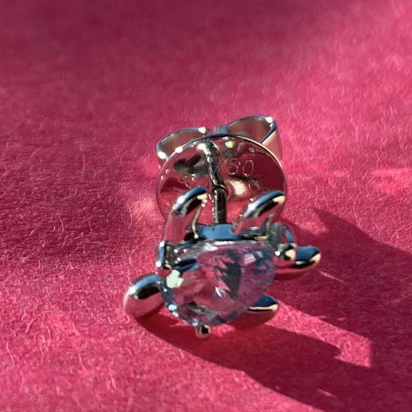 Süße Turtle Ohrstecker Topas 750er Weissgold 9,5 x 8 mm