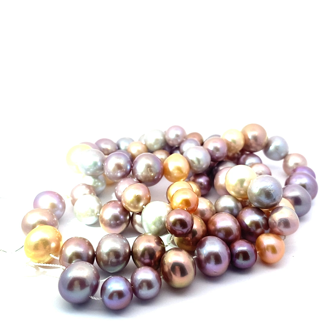 Unusual Opera Ming strand 8 to 14 mm in potato shapes 90 cm long Multi colors great chandelier AAAA