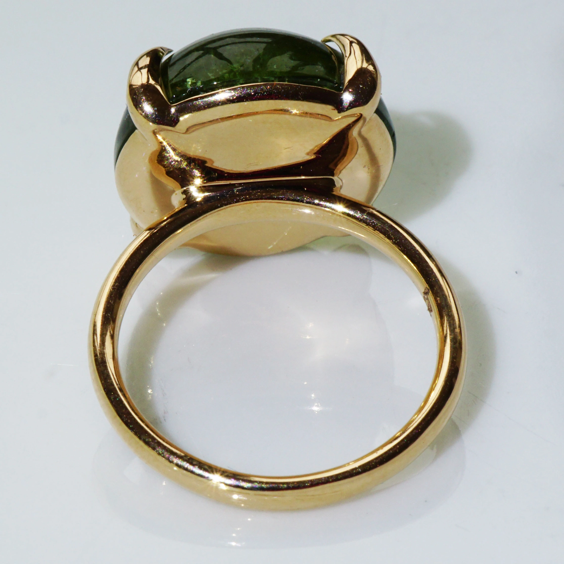Tourmalin Ring 18 kt Rosegold green-blue Bubble