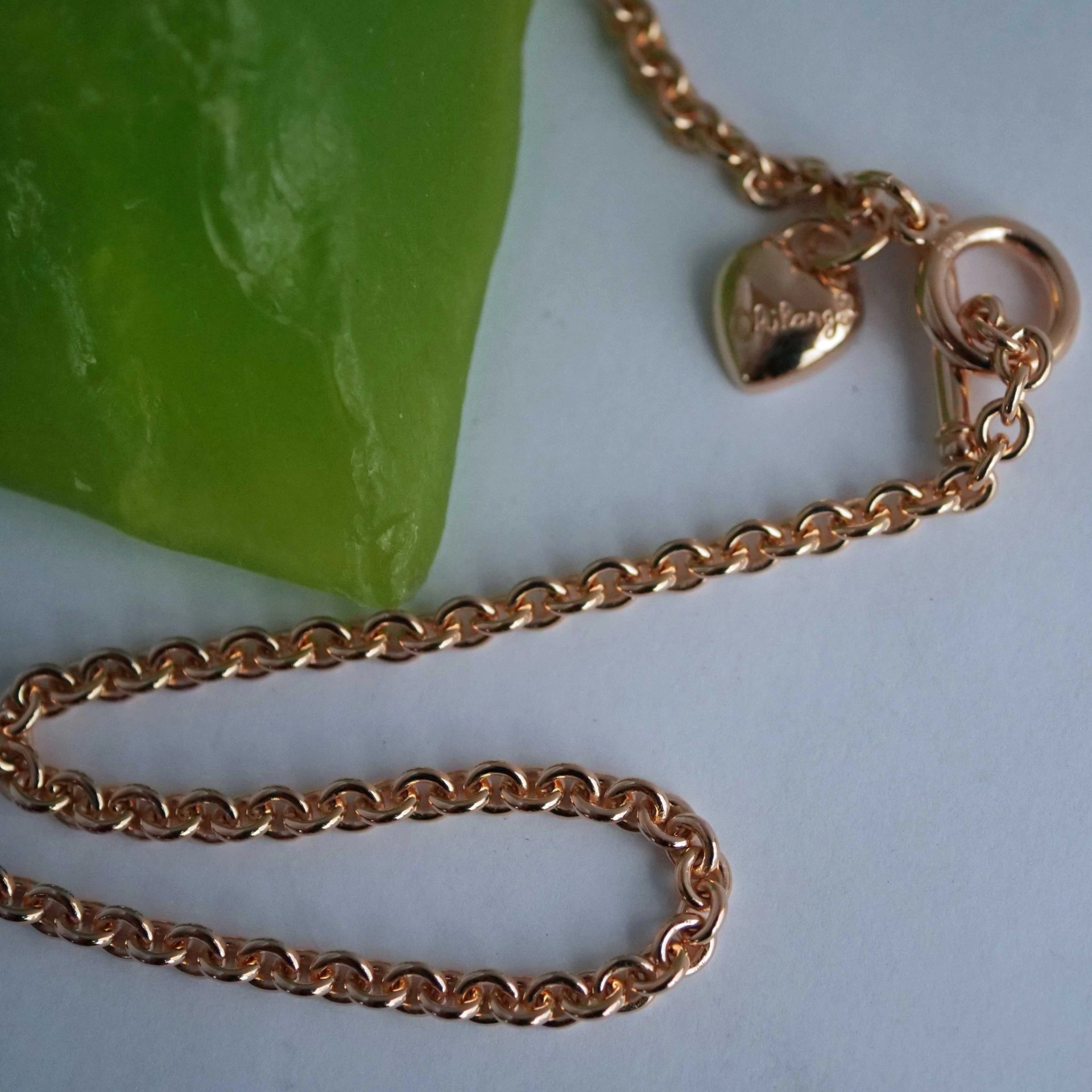 Chilango Necklace in 85 cm fine Luxury 925 Silver 18 kt rosegold plated 3 mm