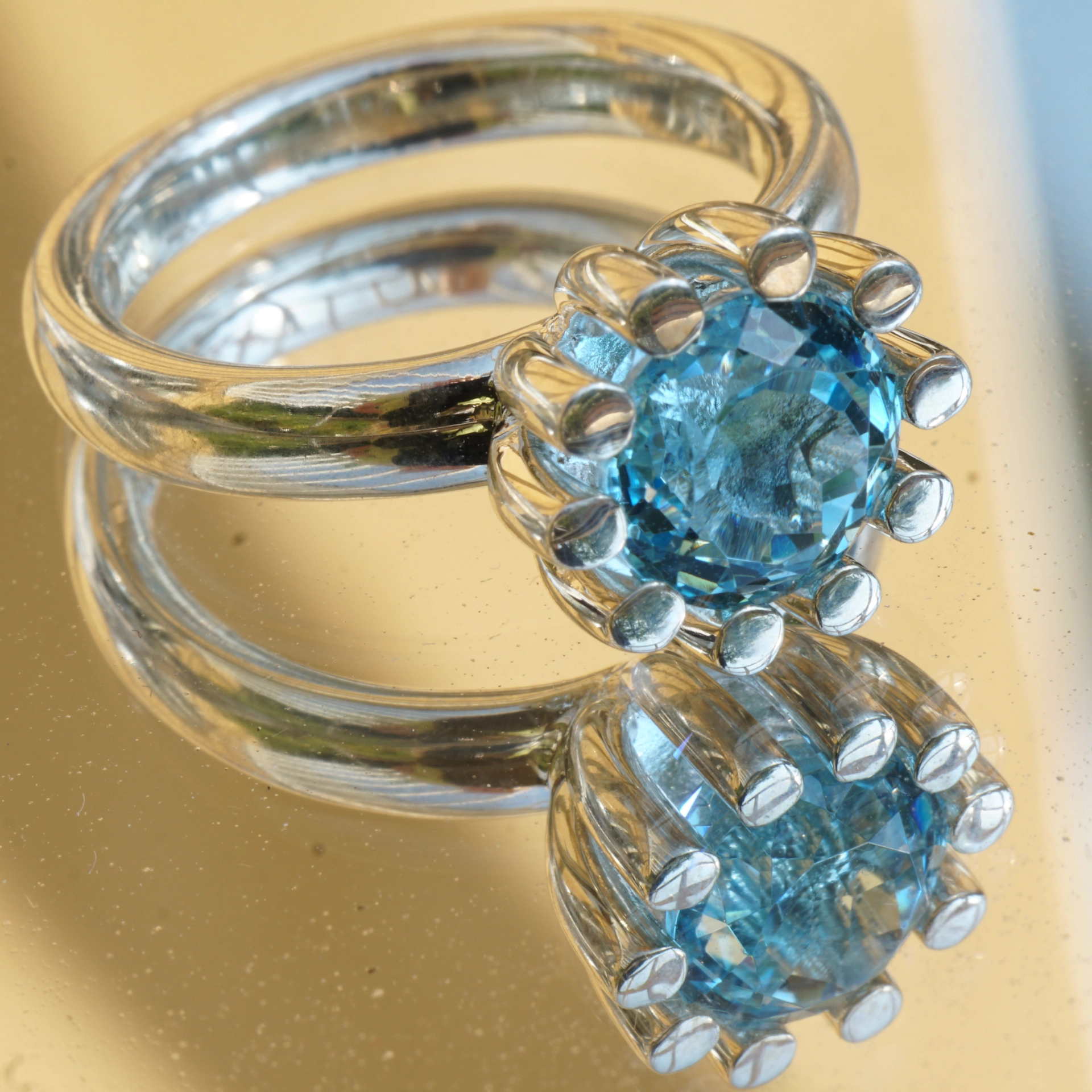 CHILANGO RING Grand Palais Blue Topaz  925er Silber neu mit orig. Etui massiv