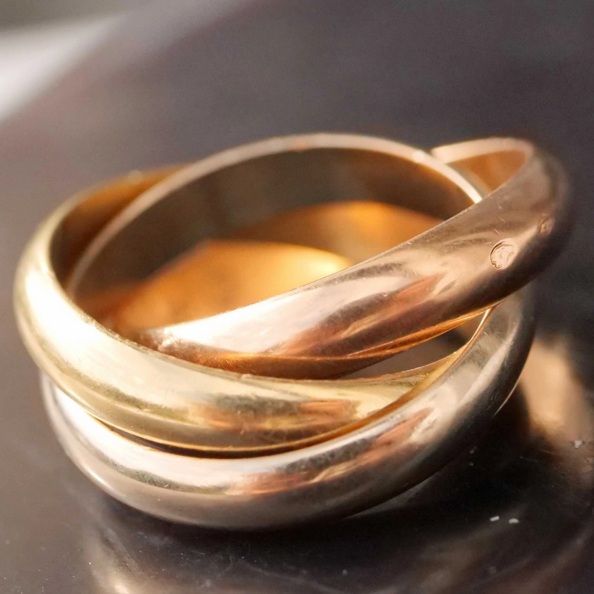 Original Cartier Ring Trinity in 750 White Gold Yellow Gold Rose Gold