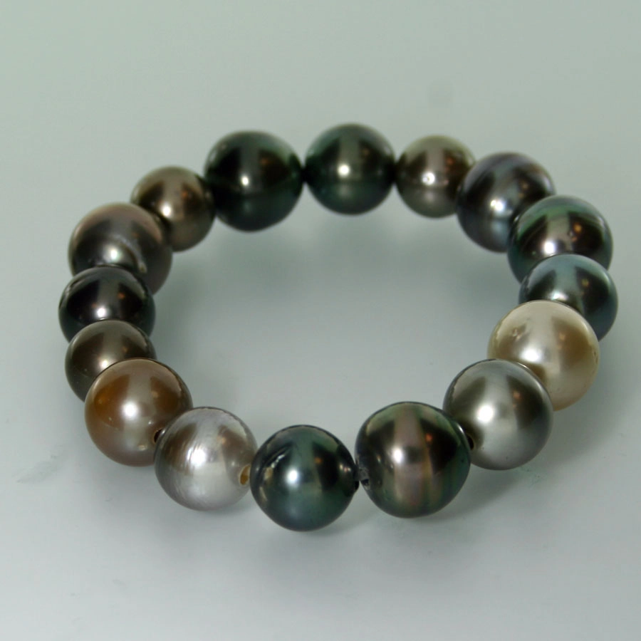 Tahiti-Zuchtperl-Armband, von 10,1 bis 12,35 mm