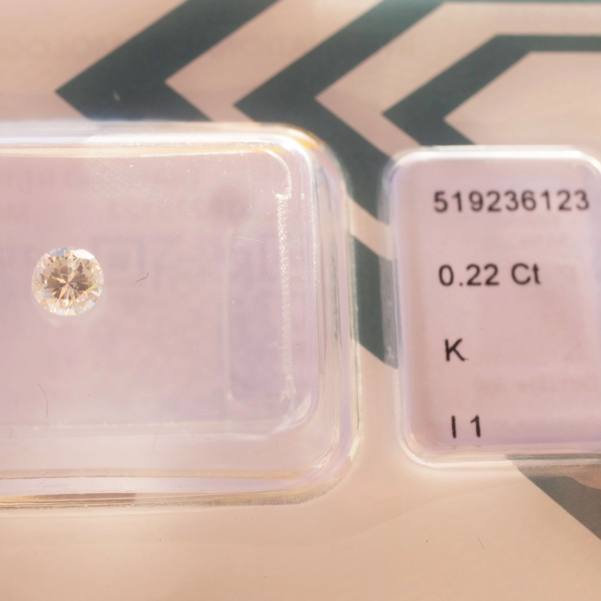 Cool full cut brilliant ideal for framing, 0.22 ct, tinted white (K) / I1  welded by IGI