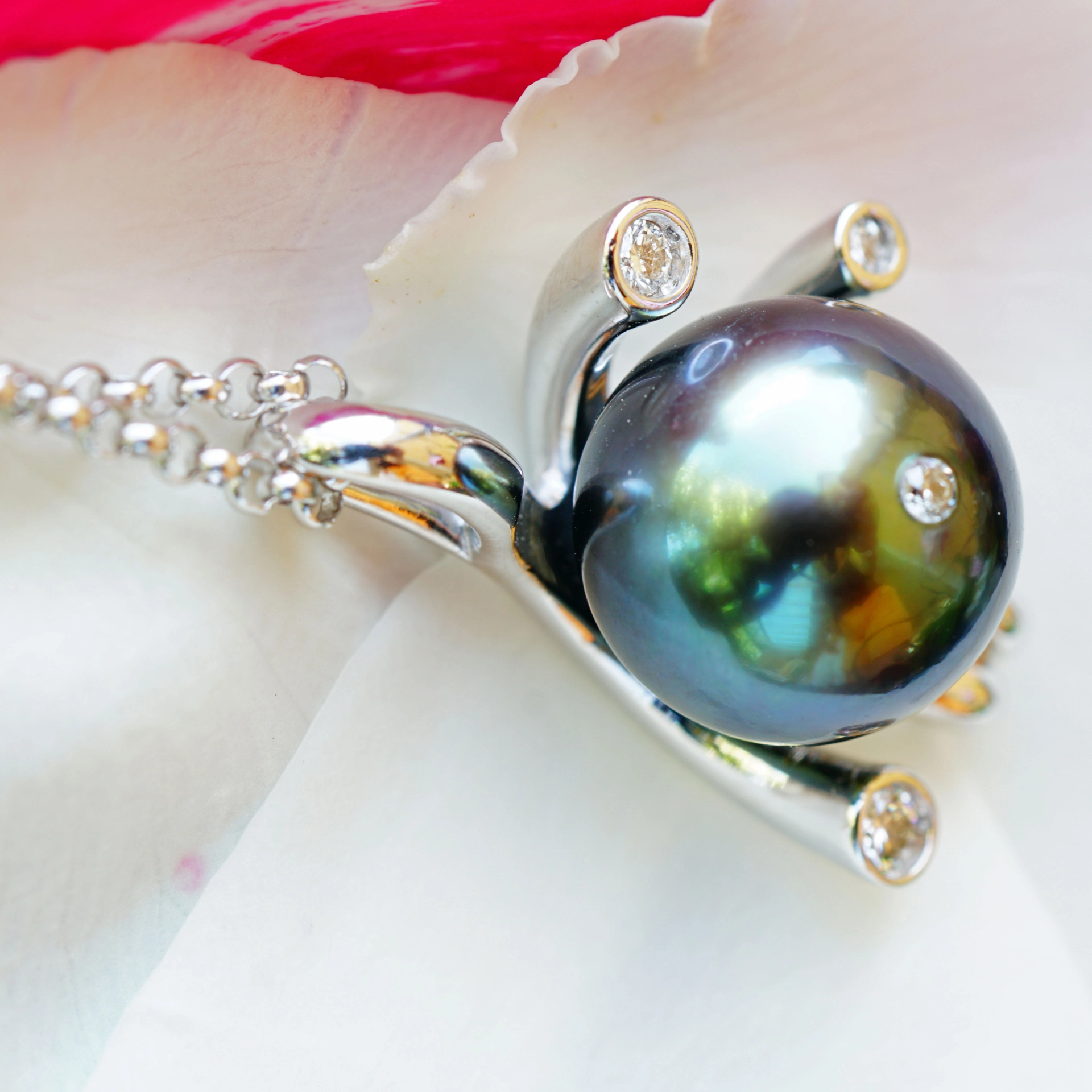 Tahiti Pearl Brilliant Pendant 750er White Gold