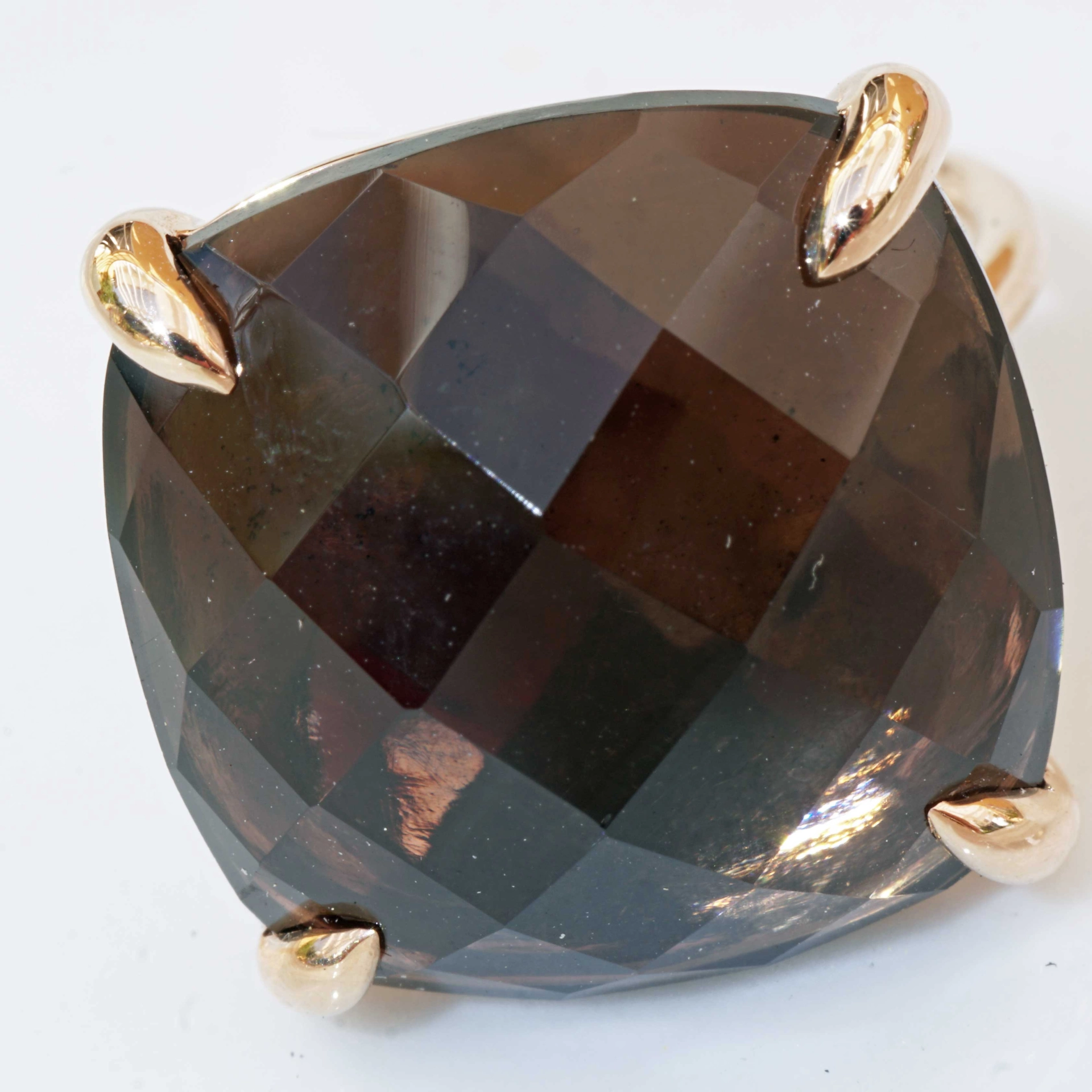 Smoky Quartz Ring XXL Seize 18x18 mm 18kt Rosegold..perfect Combination Ring