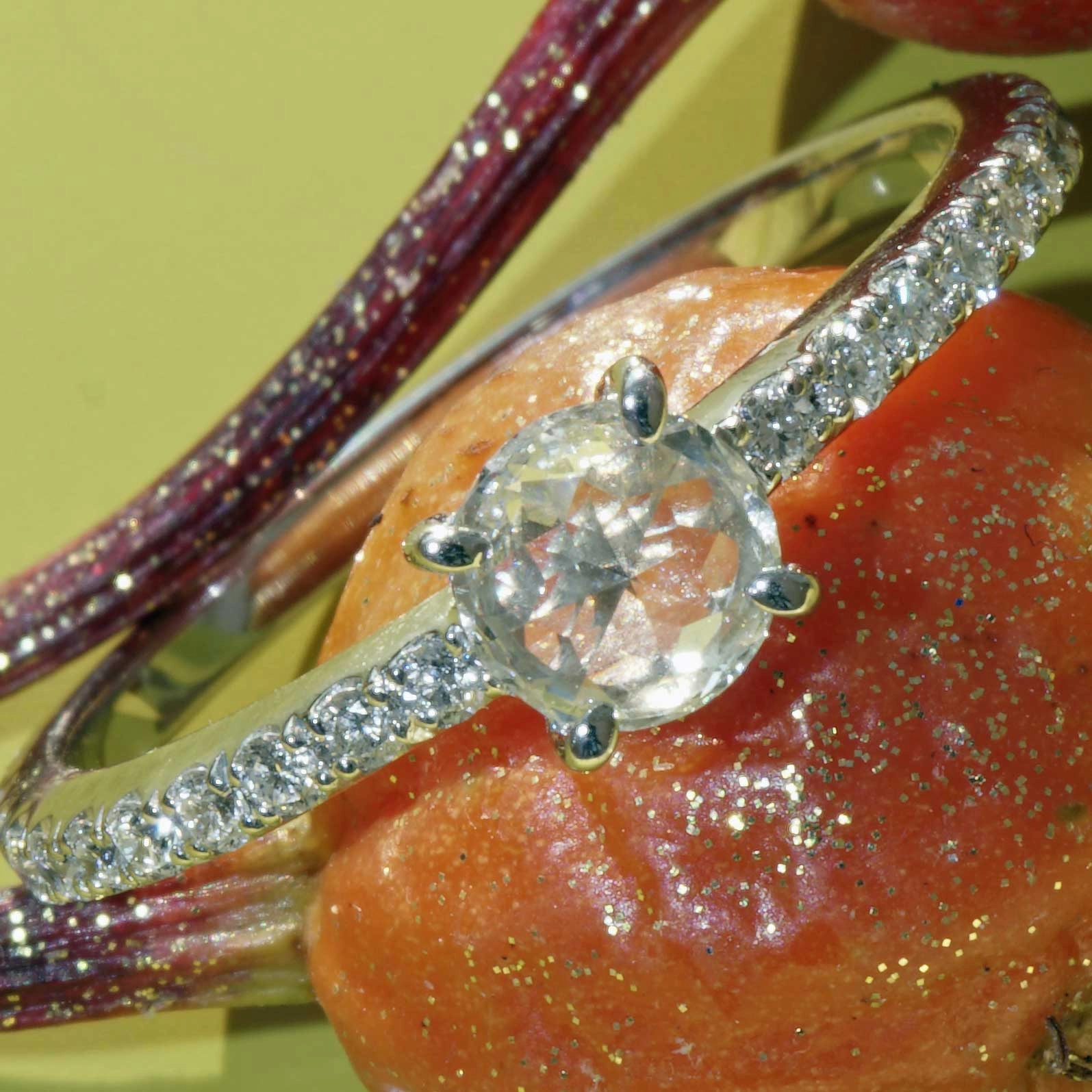 Diamond Ring 750 Whitegold 0.29 0.20 ct Understatement Ring 