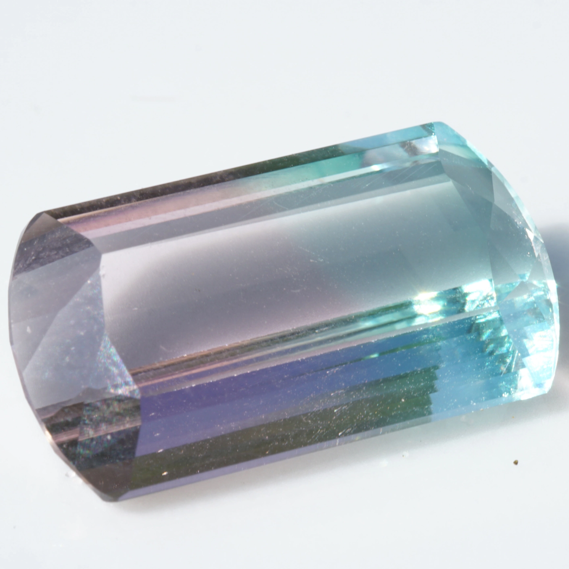 Bicolor turmalin great natural color baby pink greenish blue loupeclean 14.85 ct Afghanistan