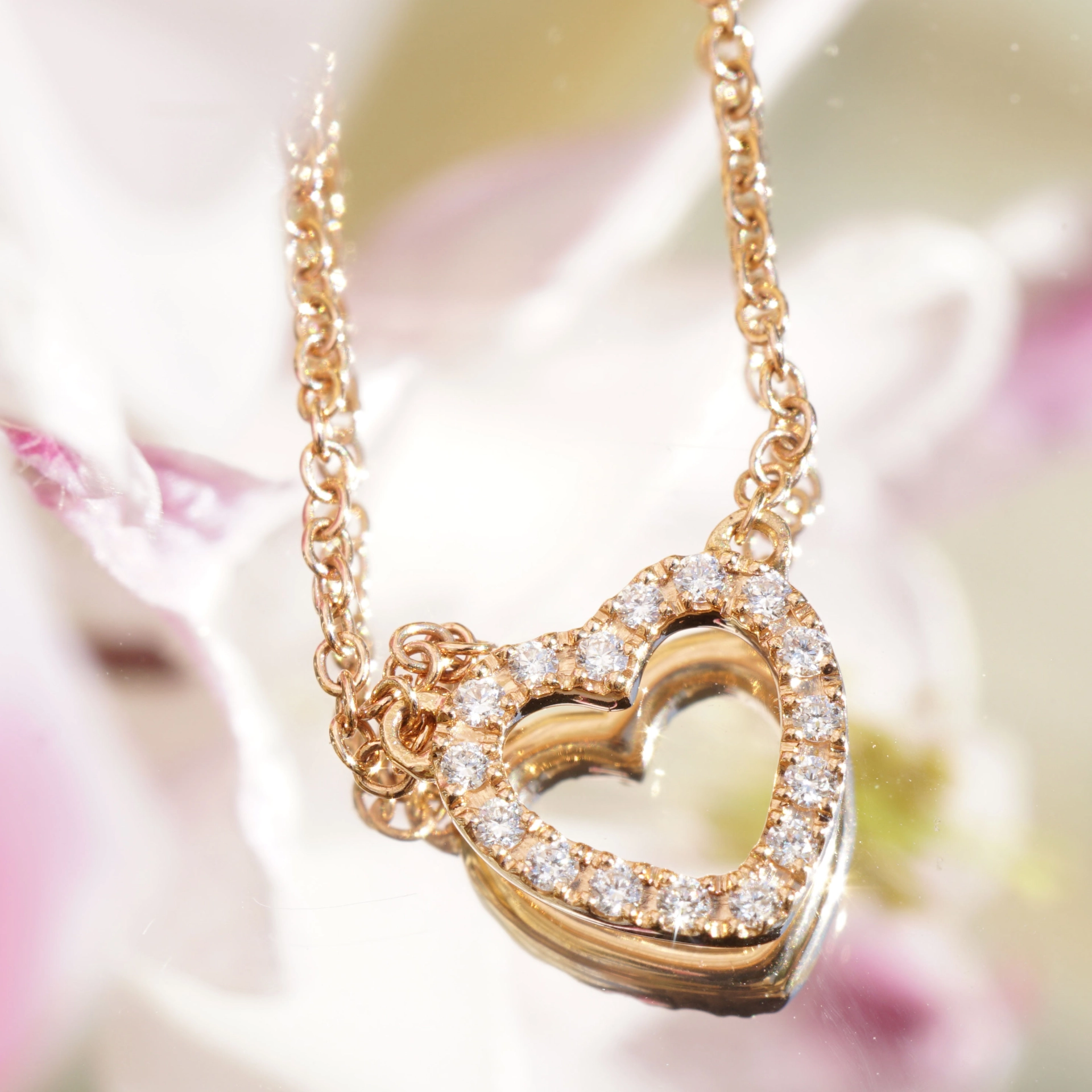 Brilliant Heart Necklace 750er Rose Gold