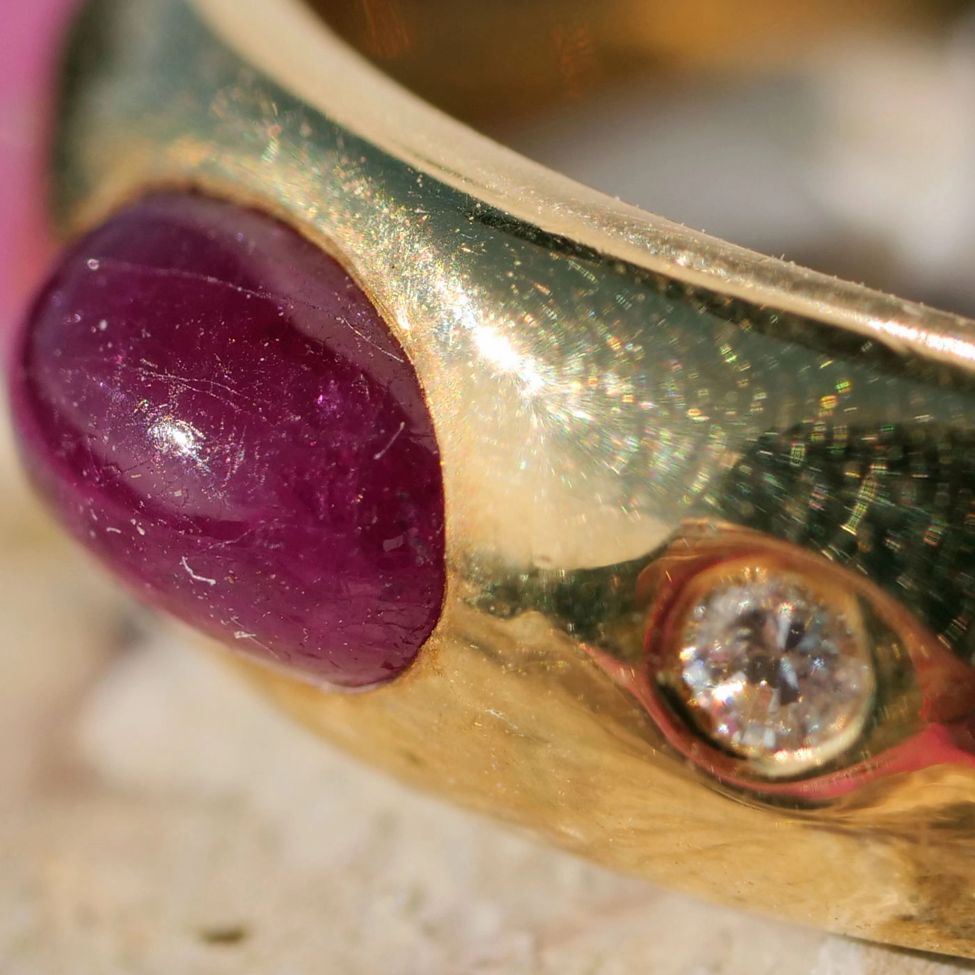 Emerald Saphire Ruby Brilliant Rings 18 kt Yellow Gold new and handmade
