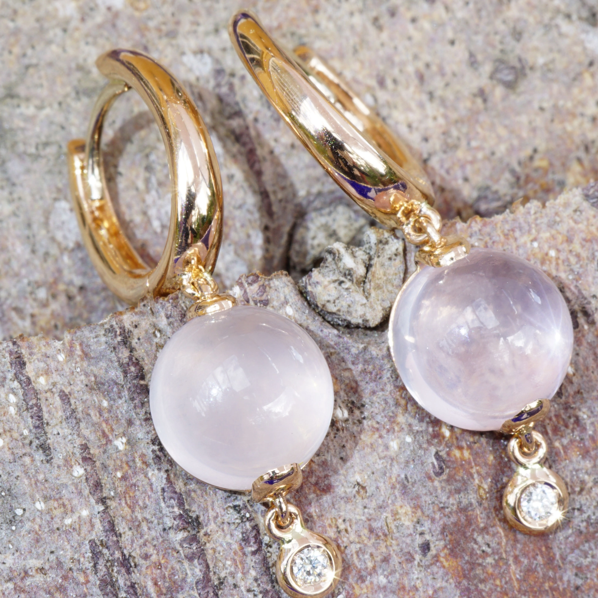 Rosequartz and Diamonds....ideal Kombination with Rosegold
