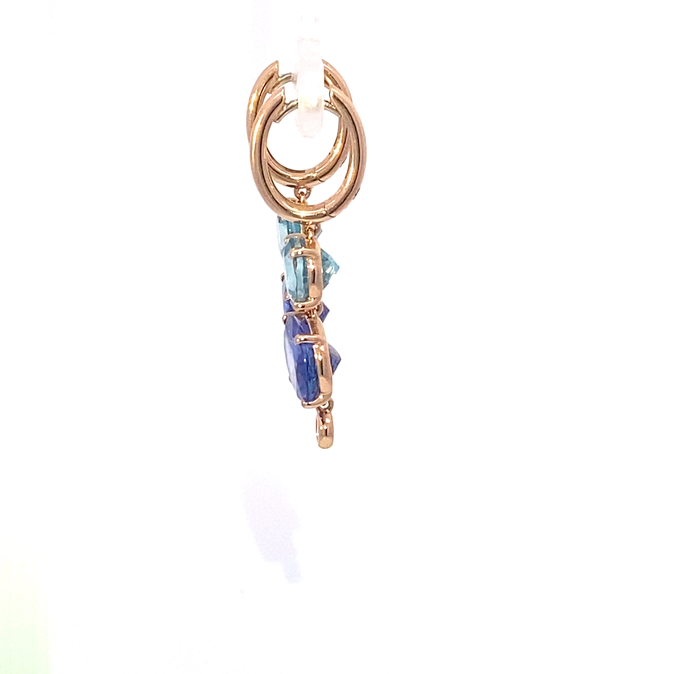 Tanzanite Zircon Brilliant Drop Earrings 750 Rose Gold... Bang colours 6.71 ct 4.84 ct 0.09 ct