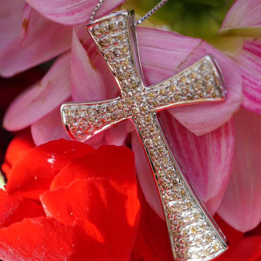 Brillant Kreuz Anhänger mit Kette 2.03 ct 750er Weißgold.... grandios schön